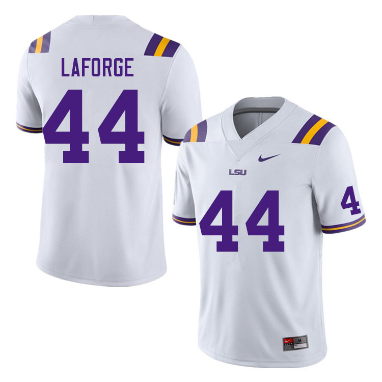 Men #44 Luke Laforge LSU Tigers College Football Jerseys Sale-White